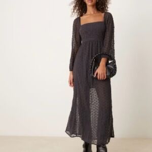 NWOT Free People Lace Overlay Maxi Dress, Size XL Color Gray
